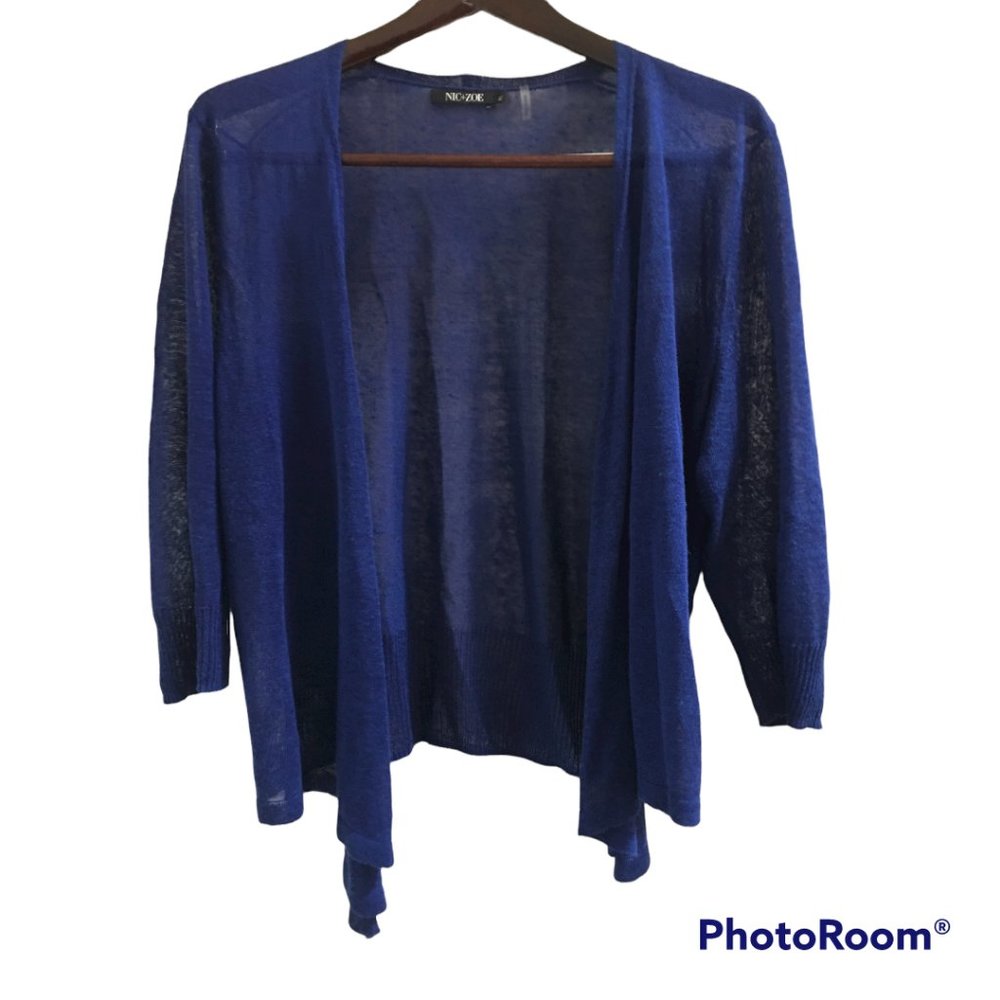 Nic+Zoe linen blend light-weight waterfall cardigan